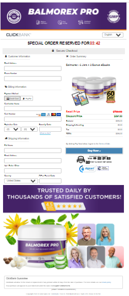 Balmorex Pro Secured order page